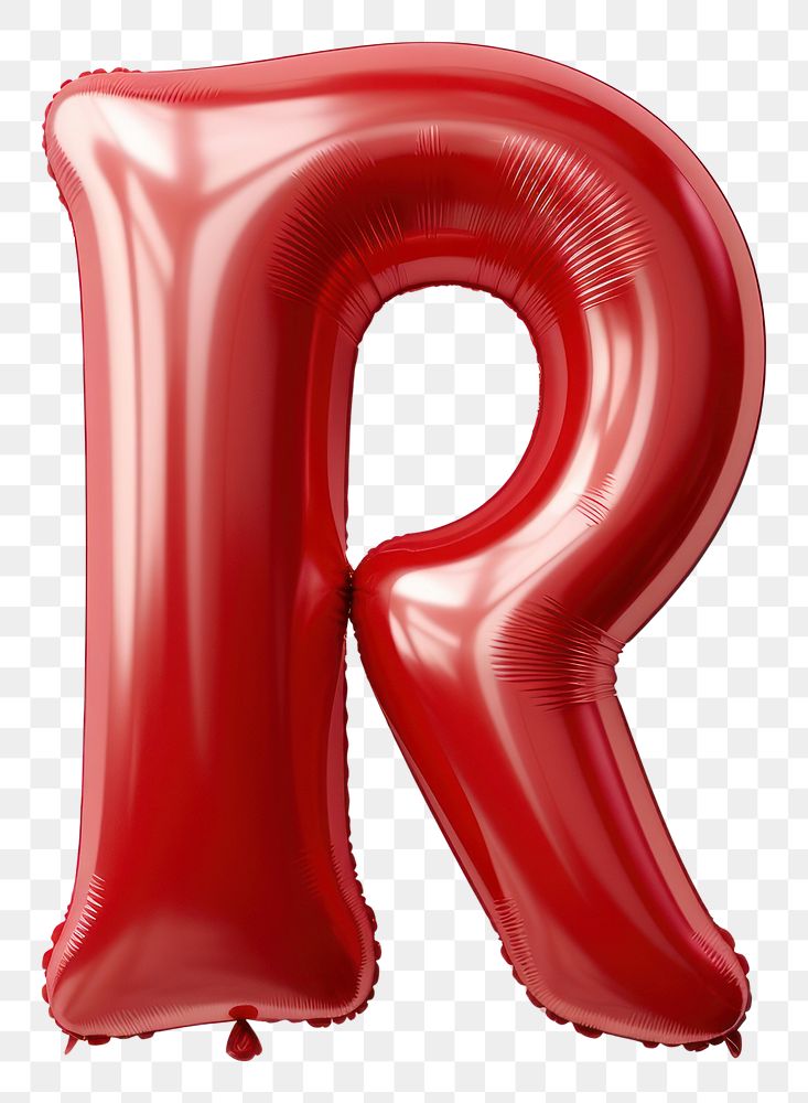 PNG  Red R letter balloon text red.