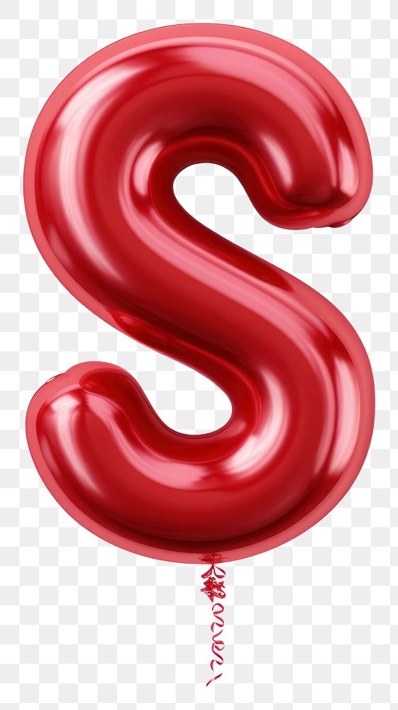 PNG  Red S letter balloon number text.