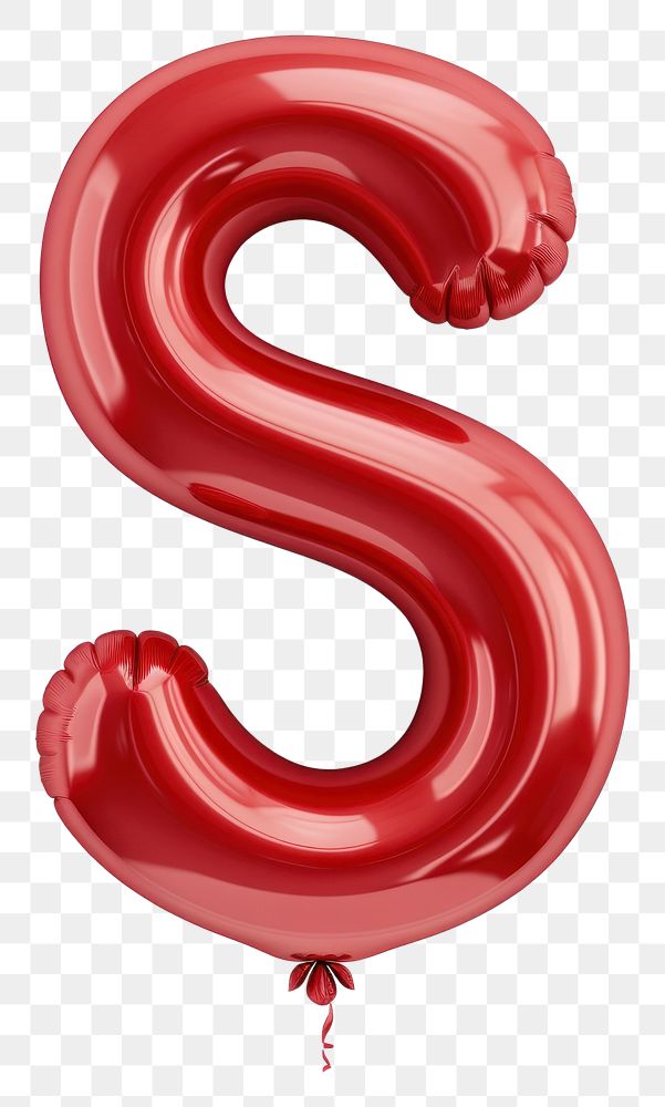 PNG  Red S letter balloon red white background.