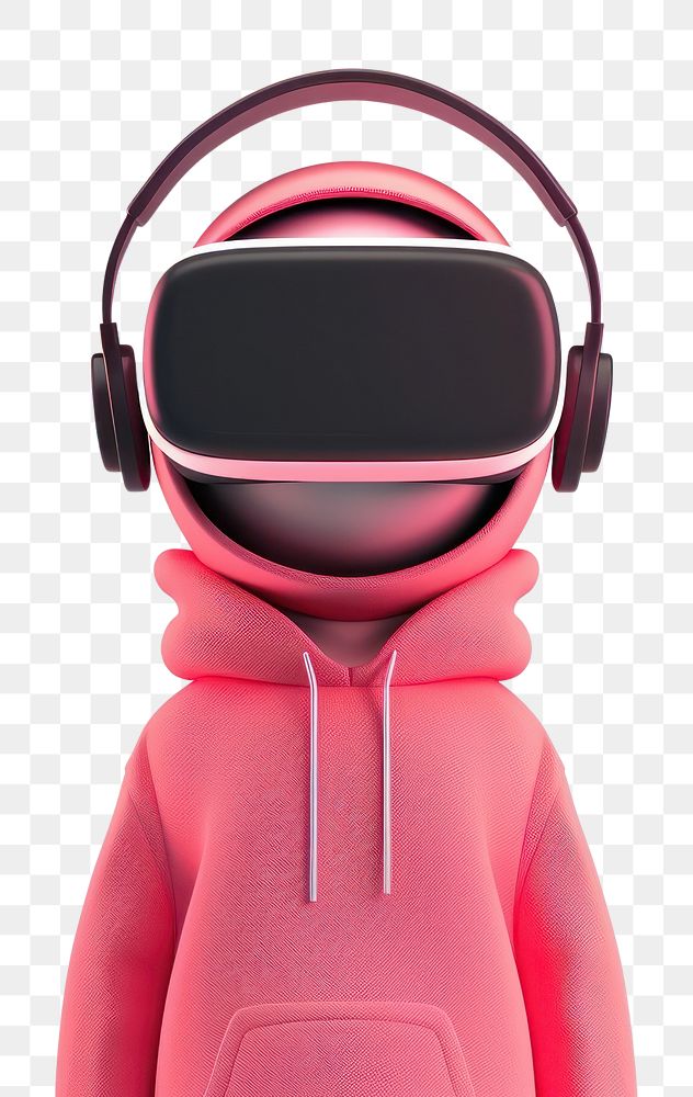 PNG Man wearing a VR headphones white background electronics