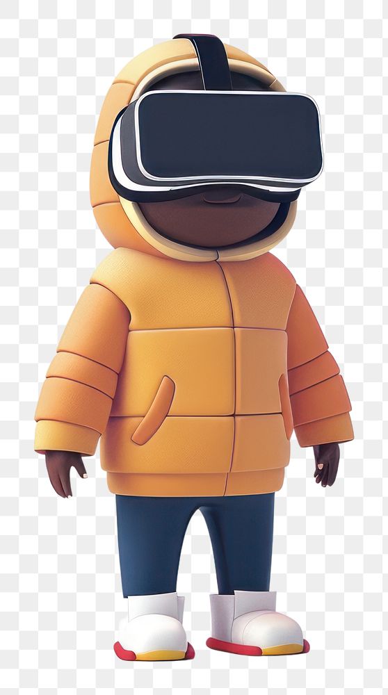PNG Man wearing a VR cute white background representation.