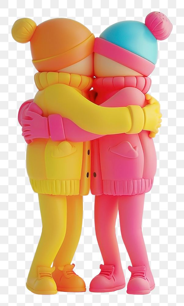 PNG Woman and man hugging figurine toy representation.
