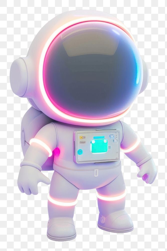 PNG Astronaut glowing outfit robot toy electronics