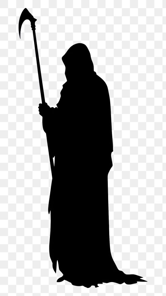 PNG Grim reaper silhouette clothing overcoat weaponry.