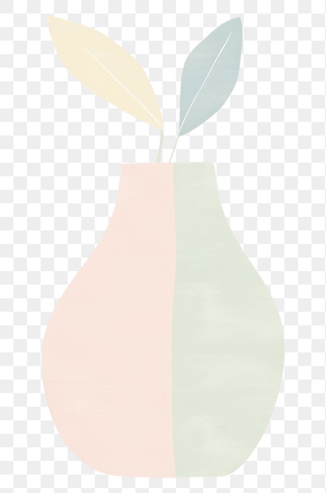 PNG Watercolor abstract flower vase plant leaf pattern.