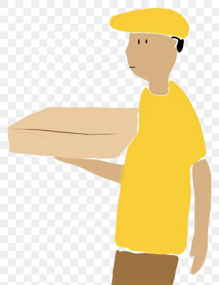 PNG Pizza delivery kid cardboard package.
