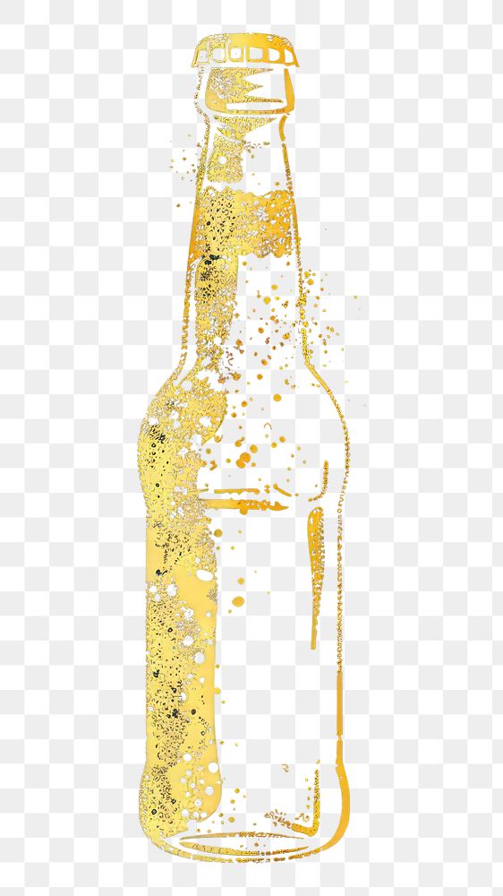 PNG Golden beer beverage alcohol bottle.