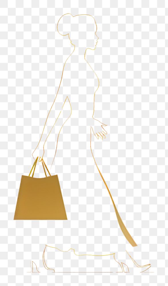 PNG Golden shopping silhouette accessories accessory.