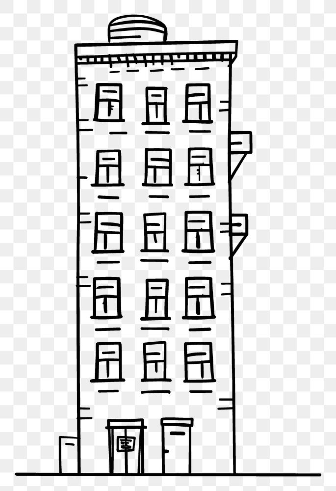 PNG Building architecture illustrated drawing.