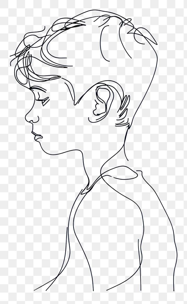 PNG Boy illustrated drawing sketch.