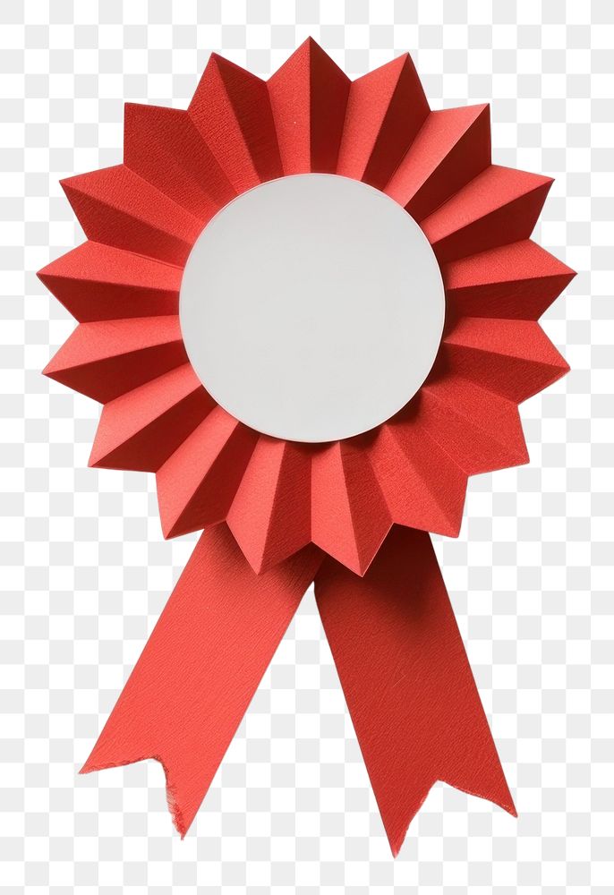 PNG Paper red ribbon award badge icon art symbol cross.