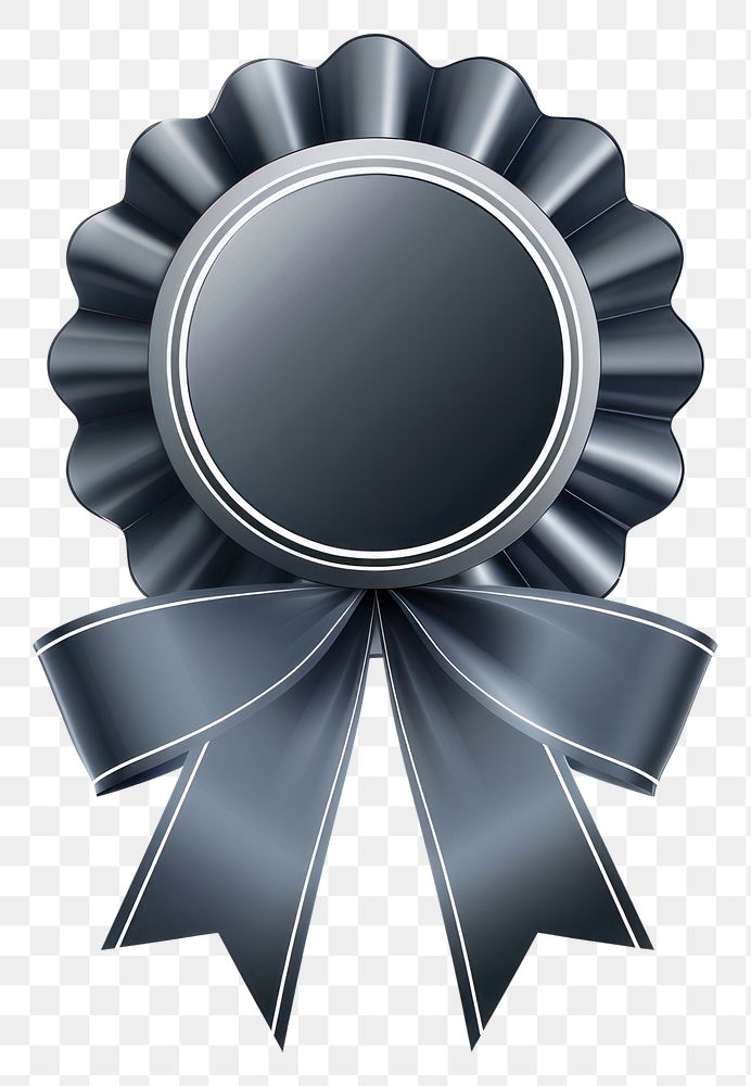 PNG Gradient silver Ribbon award badge icon photography appliance symbol.