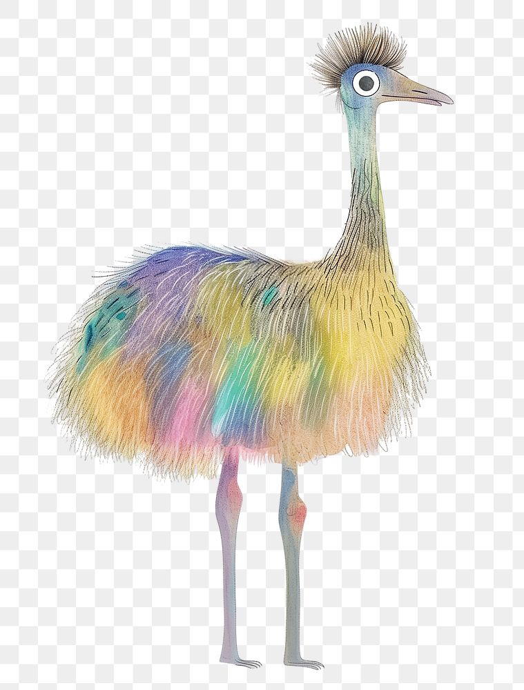 Emu png cute animal, transparent background
