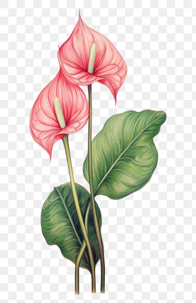 PNG  Vintage drawing Anthurium flower anthurium sketch