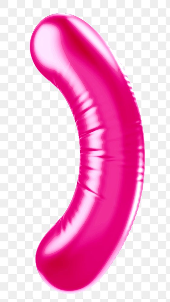 Parentheses png 3D pink balloon symbol, transparent background