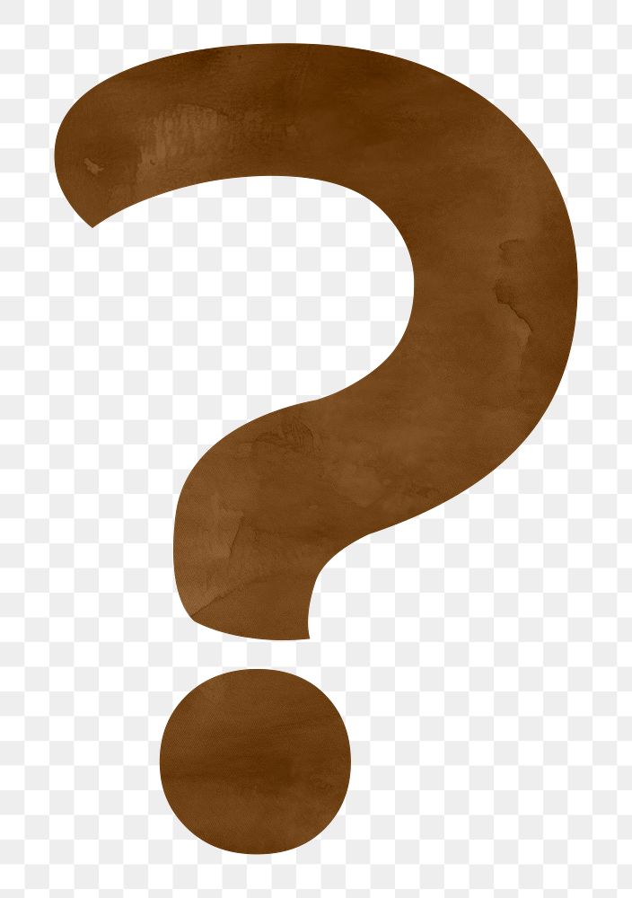 Question mark png brown digital art symbol, transparent background