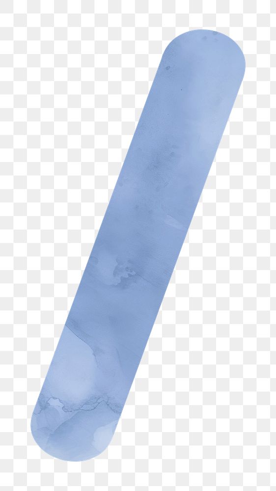 Slash png blue watercolor sign, transparent background