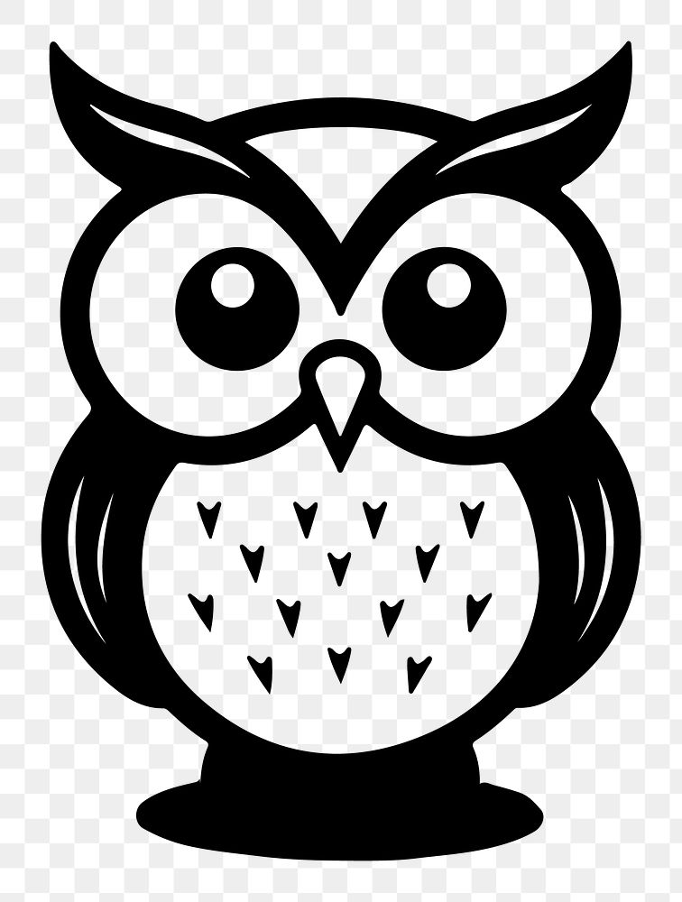 Owl png animal line art, transparent background