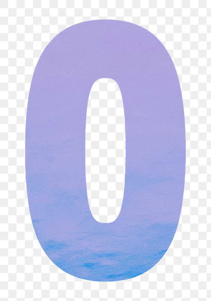 Number 0 png in purple, transparent background