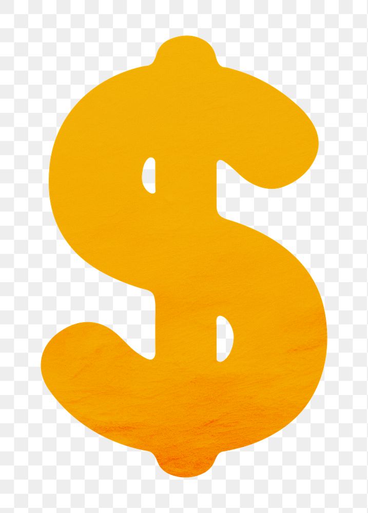 PNG yellow dollar sign, transparent background