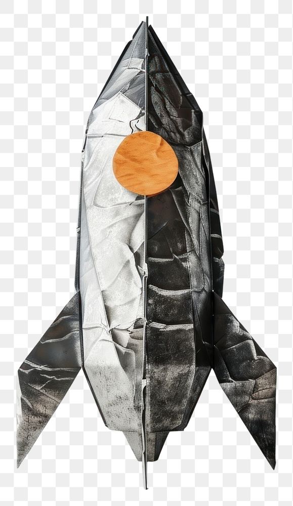 PNG Rocket in style of crumpled paper clothing overcoat.