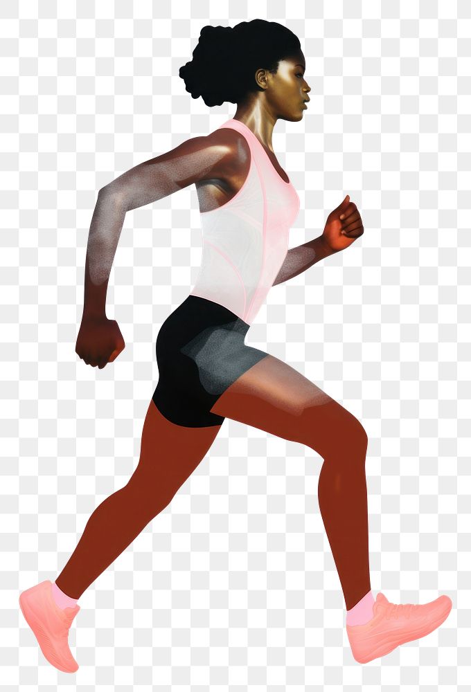 PNG A blackwoman body builder sports adult white background.