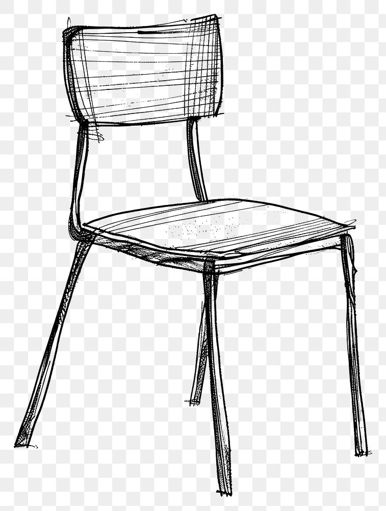 PNG Hand drawn of chair drawing sketch furniture.