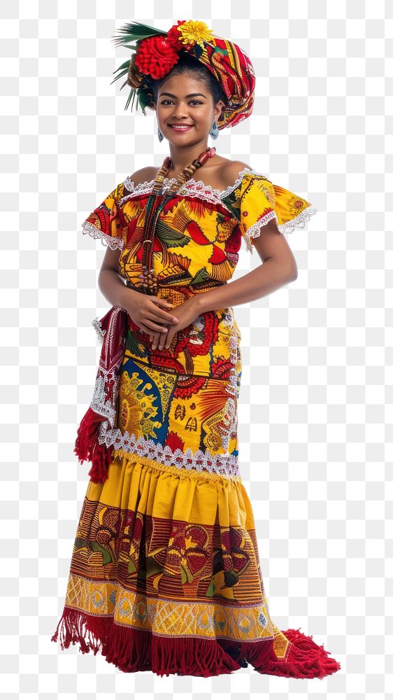 PNG Young brazilian woman tradition clothing costume.