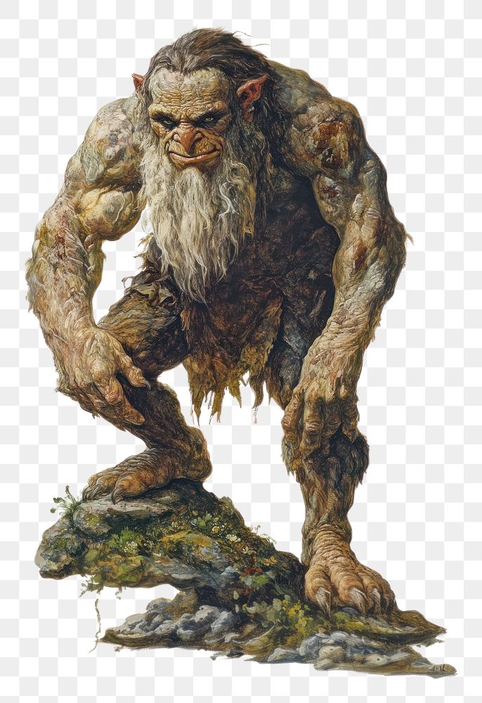 PNG A troll giant illustration painting art.