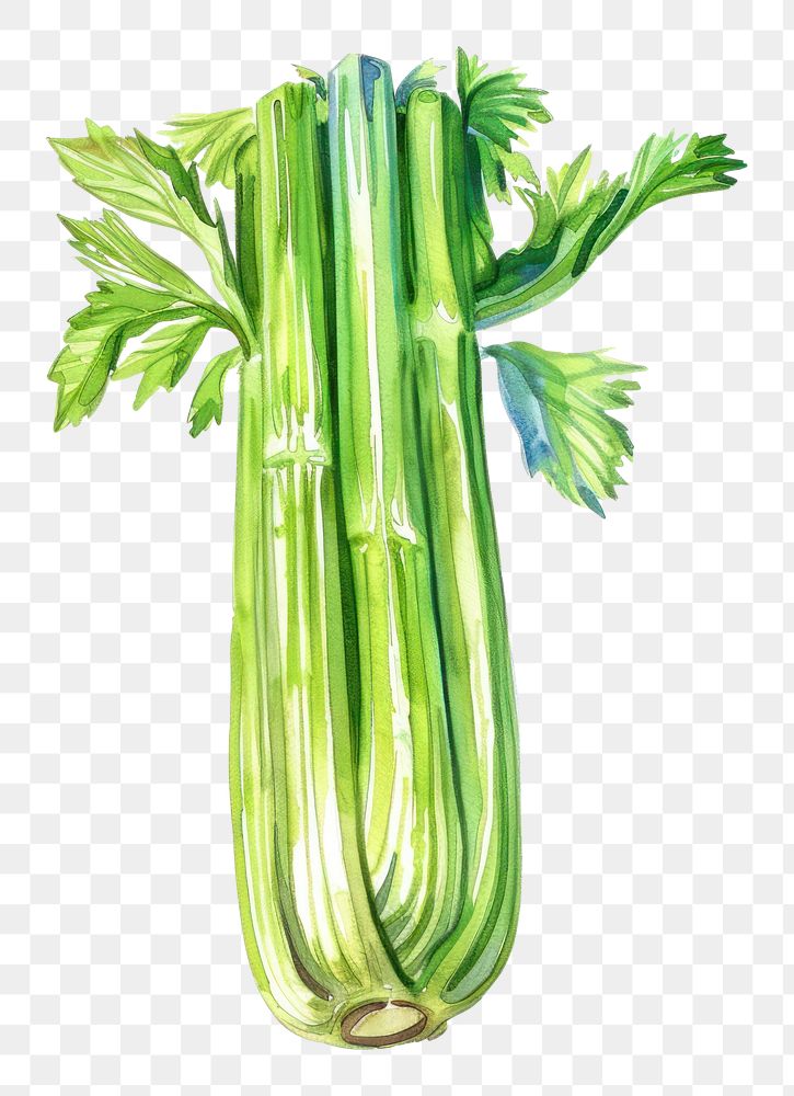 PNG An isolated fresh celery food illustration watercolor.