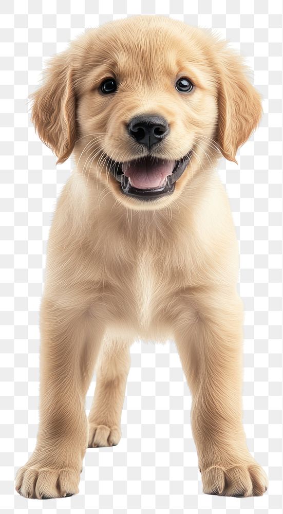 PNG A golden retrieval puppy happy standing with two legs photography animal dog.