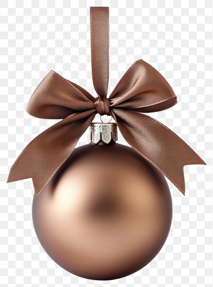 PNG A metallic bronze Christmas ornament ball christmas elegant festive.