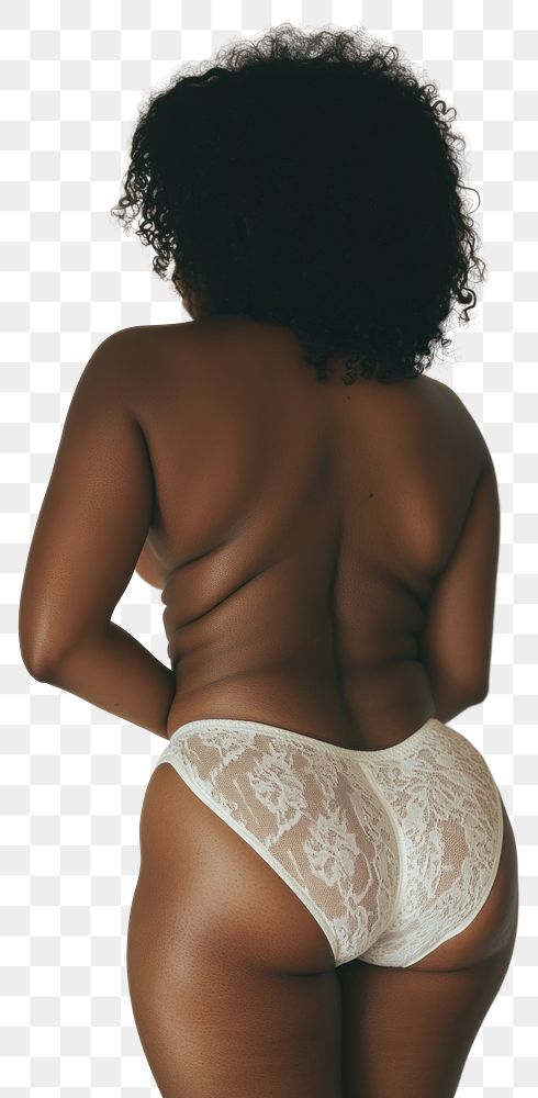 PNG Woman lower back skin positivity lingerie apparel.