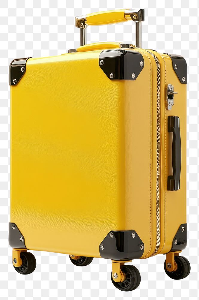 PNG Yellow wheeled travel suitcase luggage yellow wheels.