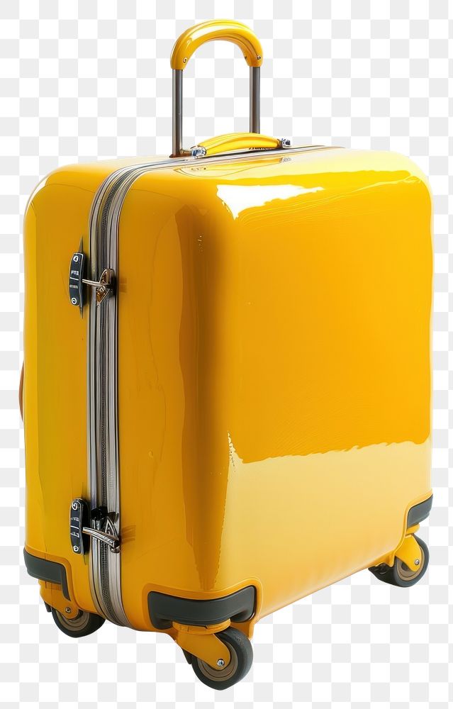 PNG Yellow trolley case suitcase luggage yellow.