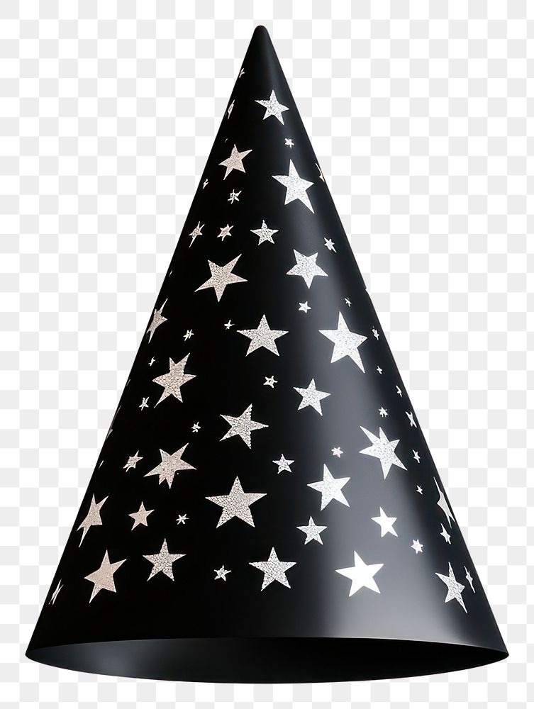 PNG Party hat pattern black star.