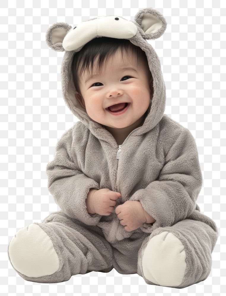 PNG A Young cute asian baby clothing costume happy.