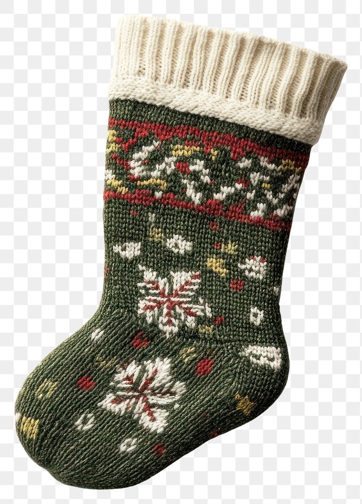 PNG Christmas stocking sock winter white decoration.