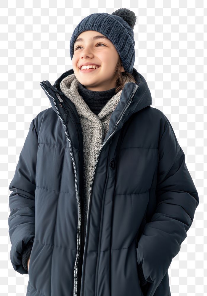 PNG Happy teen in winter clothes happy clothing jacket.