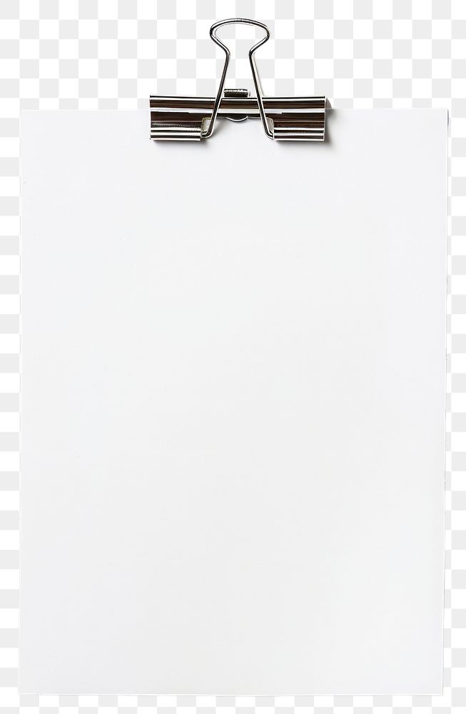 PNG Blank paper withpaper clip white background document absence.