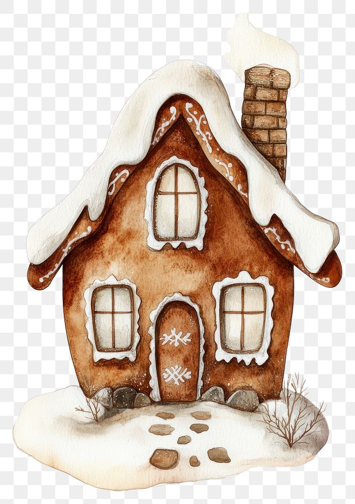 PNG Gingerbread House gingerbread illustration winter.