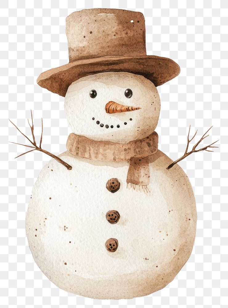 PNG Snowman with Hat snowman winter illustration.