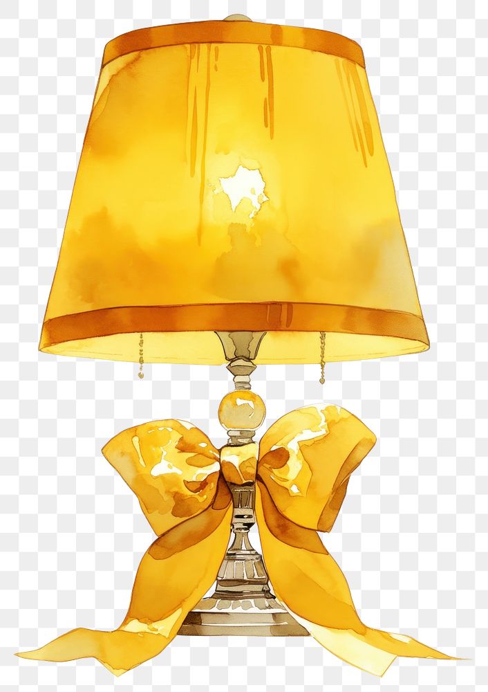 PNG Yellow coquette lamp illustration chandelier decorative.