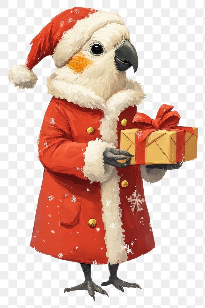 PNG Parrot coat christmas festive.