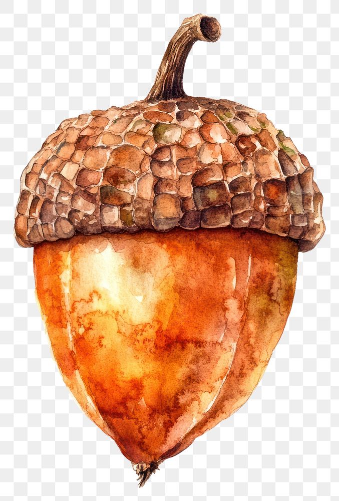 PNG Floating Acorn acorn illustration watercolor.