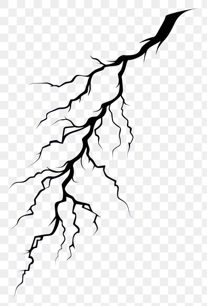 PNG Silhouette of lightning power art illustration drawing.