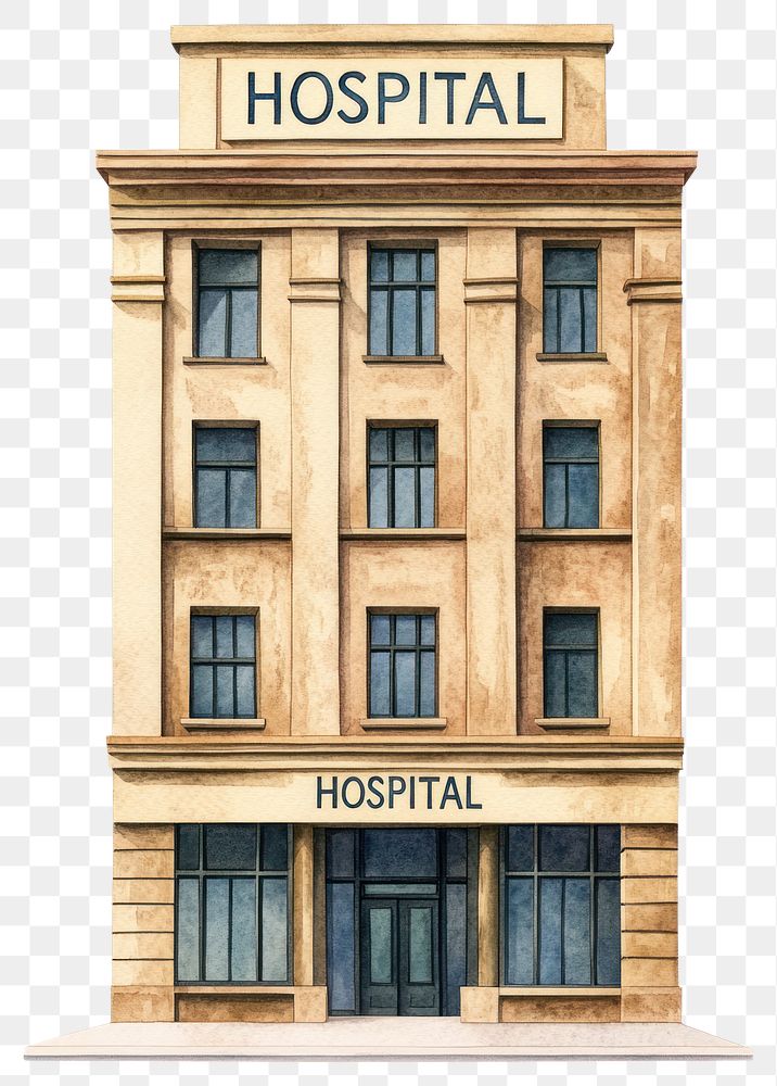 PNG Tall classic building architecture illustration hospital.