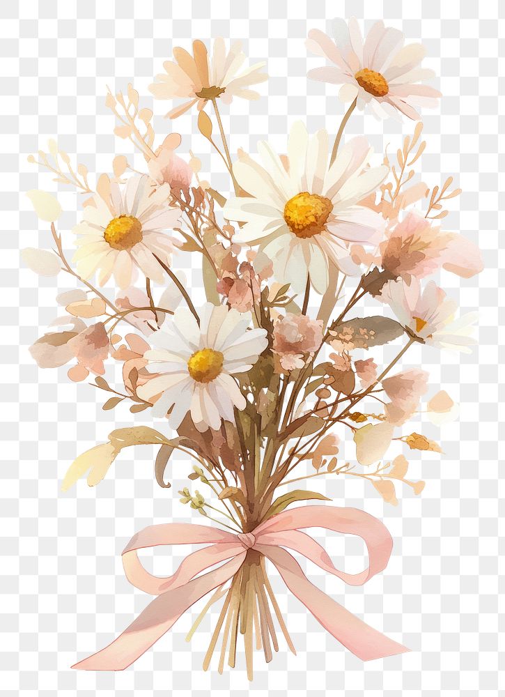 PNG Pastel coquette Daisies daisy art illustration.