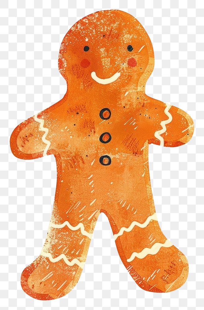 PNG Cute chubby Gingerbread Man gingerbread illustration christmas.