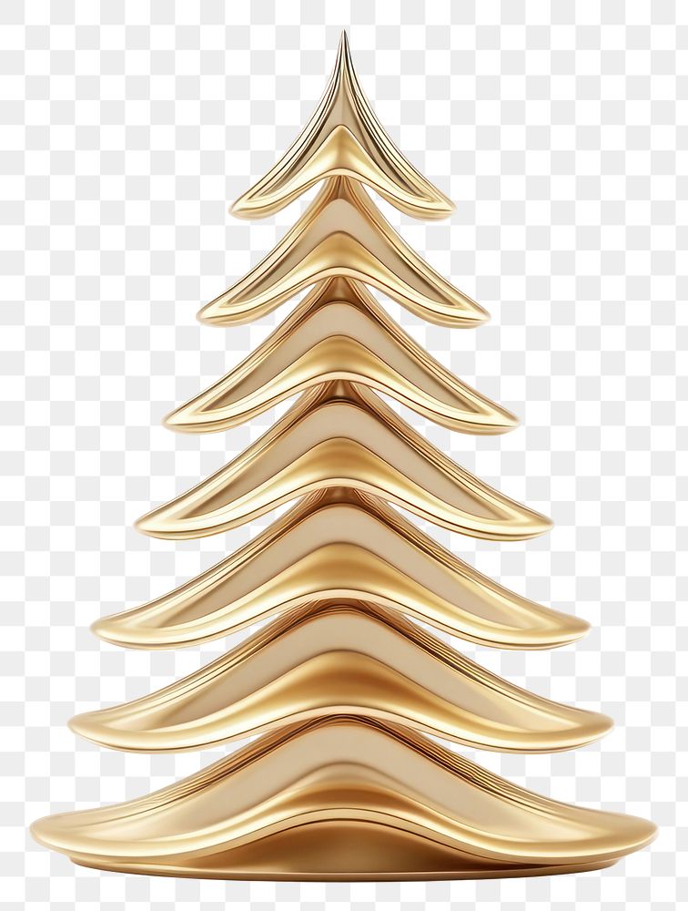 PNG Gold line minimal christmas tree illustration art decoration.